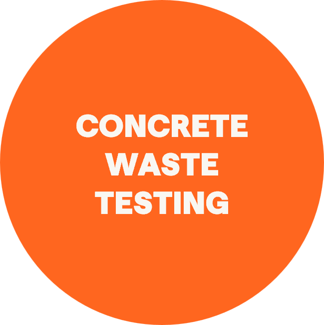 Concrete waste testing circle